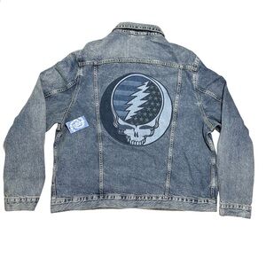 Lucky Brand x Grateful Dead Men’s NEW Denim Jacket Sz.XXL Grunge Rock Band Biker